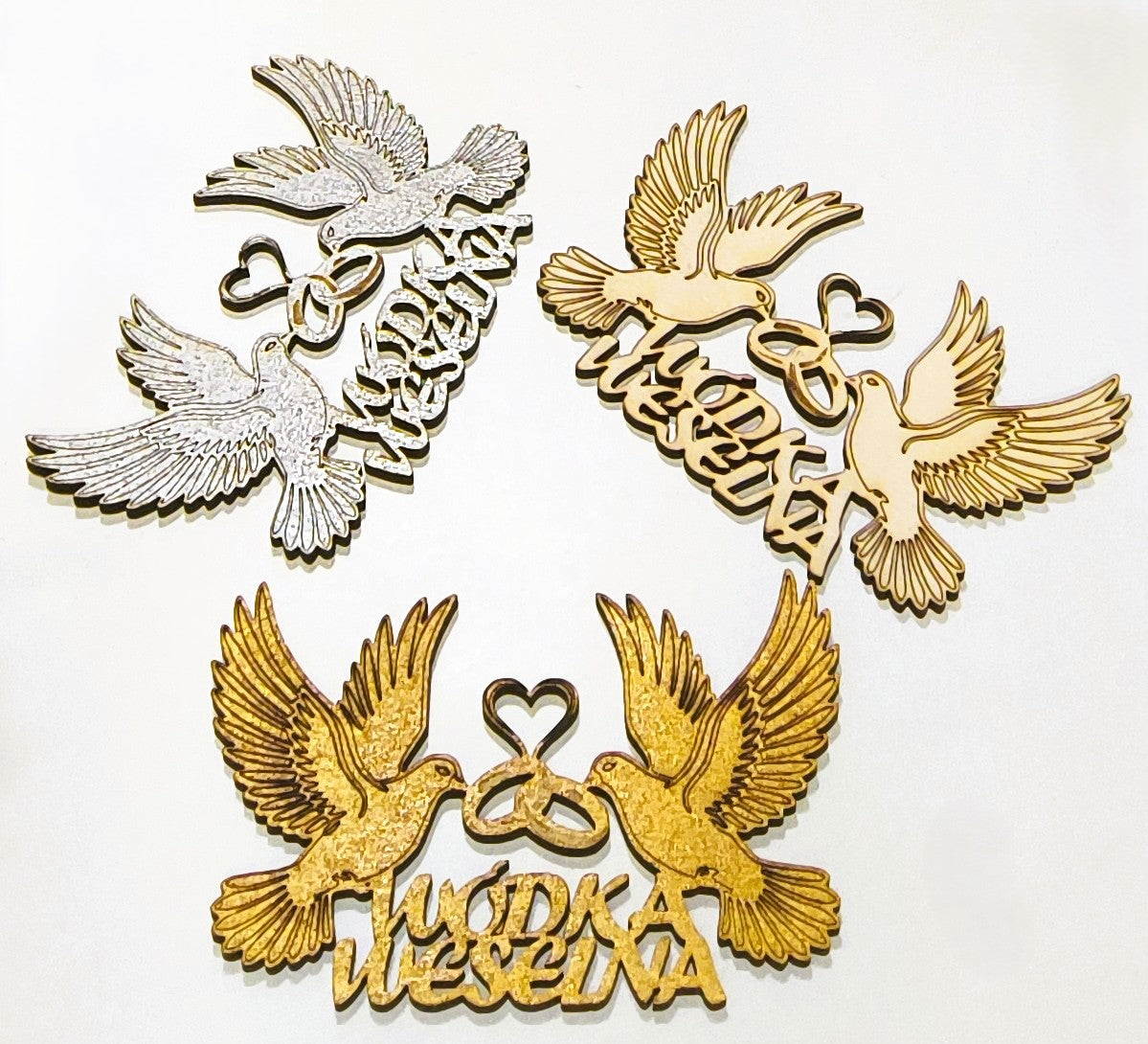 Zawieszka weselna gołębie
